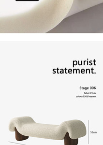Banc <span class=keywords><strong>de</strong></span> style Wabi Sabi en bois, design créatif pour petit appartement, minimaliste italien, en velours, pour entrée, rangement <span class=keywords><strong>de</strong></span> chaussures ou <span class=keywords><strong>bout</strong></span> <span class=keywords><strong>de</strong></span> <span class=keywords><strong>lit</strong></span> - Product Image 6