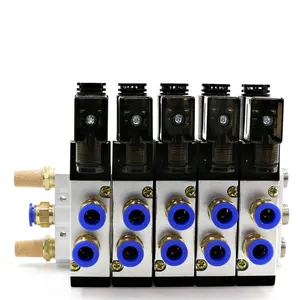 CHDLT çin tedarikçisi 4V210-08 serisi doğrudan oyunculuk tipi 5/2 yollu DC 24V AC 220V Mini Solenoid vana grubu 5 pozisyon