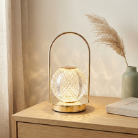 Lampe de bureau LED sans fil en forme de boule, réglable en couleur, avec recharge USB Type-C, variateur tactile, portable, en métal, éclairage d'ambiance 5V