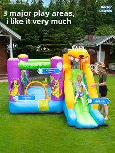 Castillo Inflable Doctor Dolphin para Niños, Casa de Juegos Interior Pequeña para Jardín de Infancia, Tobogán, Cama Elástica, Red de Seguridad, Capacidad de 150 kg - Product Image 3