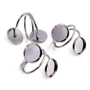 Anneaux de réglage de <span class=keywords><strong>cabochon</strong></span> en fer de 12mm Réglages de l'anneau réglable Anneau vierge de base - Product Image 2