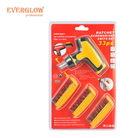 Jeu de tournevis à cliquet avec porte-embouts magnétique et douilles en acier, outils de réparation manuels multi-angles pour l'entretien domestique