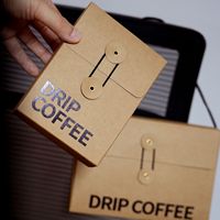 Cajas de Papel Kraft para Café, Bolsas Gruesas para Café, Cajas para Archivos, Ecológicas con Laminado Mate y Grabado