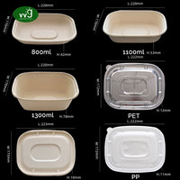 Boîte à salade en forme de U biodégradable et écologique VVG, conteneur alimentaire jetable en bagasse de canne à sucre pour emballage à emporter