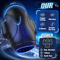 Vibrateur de gland masculin avec 10 modes de léchage, 3 moteurs, application de synchronisation IA, design de poche 360, fouets S&M - Jouet sexuel pour adultes