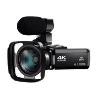 4K Profesyonel Dijital Video Kamera 60FPS 48MP Web Kamerası Canlı Yayın 3.0" HD Dokunmatik Ekran WiFi Uzaktan Kumanda IR Gece Görüşü