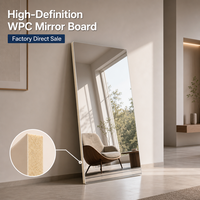 Panneau WPC à surface miroir de taille personnalisée, en fibre de charbon de bambou, moderne, pour plafond de chambre