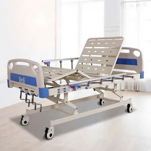 Menjual Peralatan Tempat Tidur Rumah Sakit dengan 3 Papan Kepala ABS Engkol dan Tempat Tidur Rumah Sakit Manual Papan Ekor