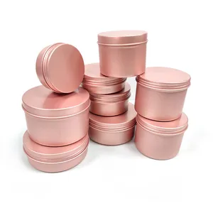 5ml-250ml 핑크 알루미늄 보관 주석 항아리 작은 원형 은신 냄비 립밤 화장품 상자