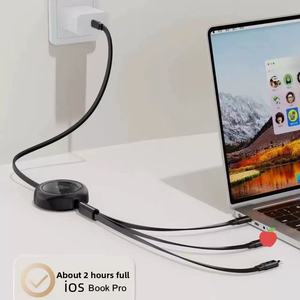 Cable DE DATOS PD27W tipo C para Android para <span class=keywords><strong>Huawei</strong></span> carga súper rápida compatible con impresora de carga Flash de un tirón tres elásticos - Product Image 4