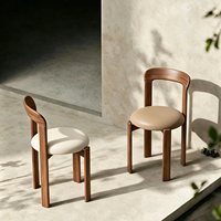 Chaise de salle à manger moderne en bois massif, empilable, avec dossier, pour la maison