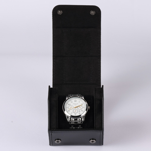 Étui de voyage en <span class=keywords><strong>cuir</strong></span> pour montres, étui en <span class=keywords><strong>cuir</strong></span> pour 1 montre et bracelets précieux (noir) - Product Image 2