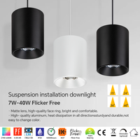 Lampes suspendues modernes à LED COB AC220-240V, 7W 10W, spots de plafond suspendus, dimmables, cylindres, lustres