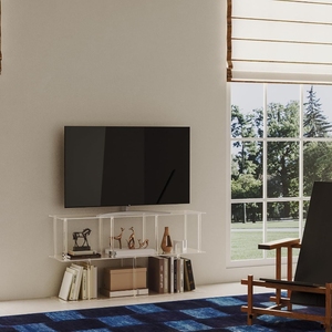 Estantería geométrica acrílica transparente personalizada de fábrica, estantería de exhibición abierta de 3 niveles para entrada, oficina, sala de estar, dormitorio - Product Image 3