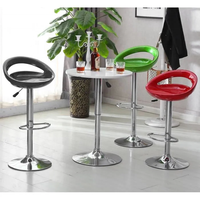 Tabouret de bar de jardin extérieur en plastique ABS avec base chromée