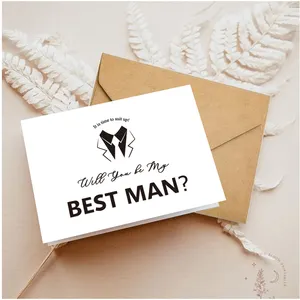 Sarai la mia migliore tasca per carta di invito a nozze con design groomsman per biglietto di ringraziamento