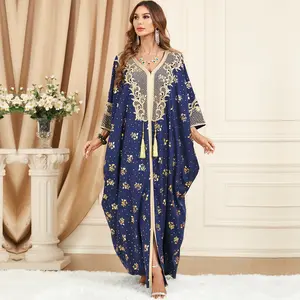 Abayas for Women Muslim Applique Loose Full Cover Islamic Dubai Robe Kaftan Abayas Embroidery Long Sleeve Maxi Dress