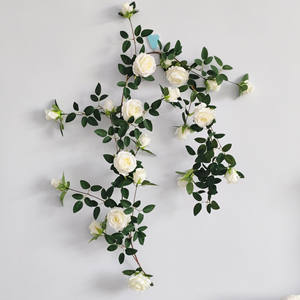 Rose artificielle vigne fleurs de soie pour climatiseur tuyau couverture décoration <span class=keywords><strong>salon</strong></span> <span class=keywords><strong>plafond</strong></span> décor à la maison - Product Image 2