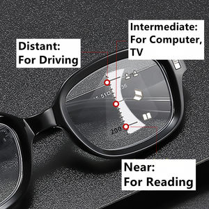 Gafas de lectura bifocales, lentes progresivas, lentes rojas portátiles ovaladas pequeñas, fuerza + 1,50 + 2,00 - Product Image 4