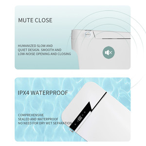 WC intelligent monobloc en céramique pour salle de bain, avec bidet intégré, siège chauffant, télécommande, double chasse d'eau, lavage arrière, capteur radar - Product Image 5