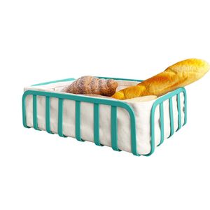 Nouveau Design Rectangulaire En Acier Baguette Bagel Croissant pâtisserie LFGB En Métal restaurant <span class=keywords><strong>corbeille</strong></span> <span class=keywords><strong>à</strong></span> <span class=keywords><strong>pain</strong></span> avec <span class=keywords><strong>tissu</strong></span> Pour Boulangerie Café - Product Image 1