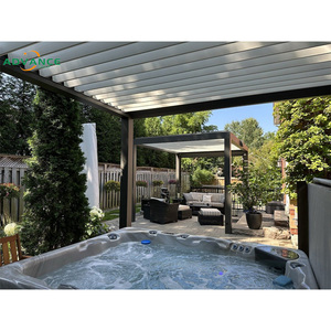 Pavillon Außen terrasse Bio climat Louvered Aluminium Control <span class=keywords><strong>Toja</strong></span> Grid Motores Para Pergola - Product Image 1