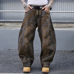 Vaqueros de mezclilla desgastados personalizados para <span class=keywords><strong>hombre</strong></span>, estilo selvedge, Hip Hop, Old School, corte bootcut - Product Image 4