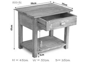 Mesa de Noche Extensible de Madera Maciza Hecha a Mano con un Cajón de Almacenamiento, Diseño Moderno y Elegante 2026 - Product Image 4