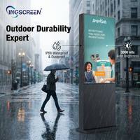 Écran publicitaire numérique extérieur INGSCREEN ultra fin, haute luminosité 3000 nits, étanche et anti-poussière IP66, écran LCD