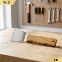 Accessoires pour film de plafond tendu décoratif en PVC, spatules et grattoirs d'installation en acier inoxydable de qualité industrielle avec manche en bois, Chine