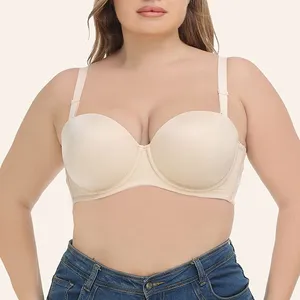 New non-silicone thin cup in Europe and the United States popular large size women's bra non-slip type BCDEFG cup optional
