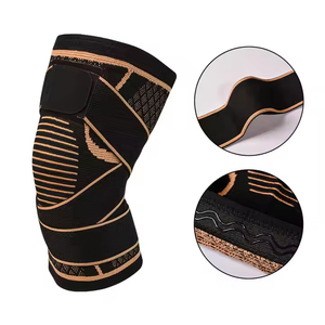 Genouillère de compression en cuivre avec bandage flexible et sangles antidérapantes, protections sportives pour coudes et genoux - Product Image 6