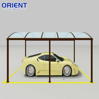 6x6m voiture auvent hangar Garage voiture Port ensemble métal aluminium voiture Parking Polycarbonate Double abri de voiture