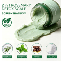 Gommage capillaire au romarin et à la menthe, marque privée OEM, nettoyage en profondeur, détoxification du cuir chevelu, traitement exfoliant pour les pellicules et le contrôle du sébum