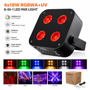 ไฟพาร์ LED IR4 Mini Uplights 4x12W RGBWA UV 6in1 ใช้แบตเตอรี่ ไร้สาย ควบคุมด้วย DMX สำหรับงานแต่งงาน ดีเจ ปาร์ตี้ และไฟเวที - Product Image 1