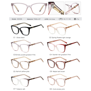 Monture de lunettes optiques Partagas Soft Square TR90 CP avec branches à ressort et charnières à ressort, anti-lumière bleue, pour femmes - Product Image 6
