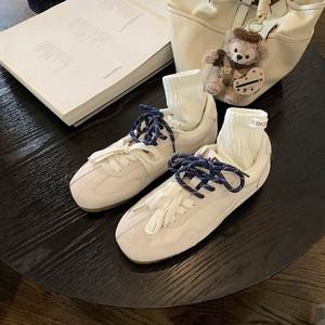Nouvelle Collection Femme 2026 : Chaussures de Sport Décontractées Agande à Bout Carré Mat, Bicolores, Rétro, en Cuir Véritable, Plates et Confortables - Product Image 5