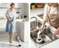 Greenwell Nouvelle Arrivée Brosse de Nettoyage Électrique Sans Fil Télescopique Étanche IPX7 pour Baignoire et Cuisine
