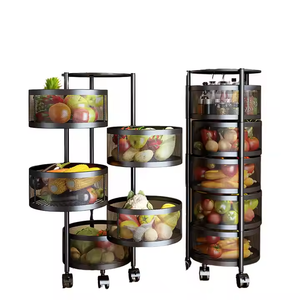 Meerlagig Gietijzeren Keukenrek Met Wielen Beweegbare Stand Specerij Opslag Plank Groenterek Eenvoudige Installatie Opberghouder - Product Image 6