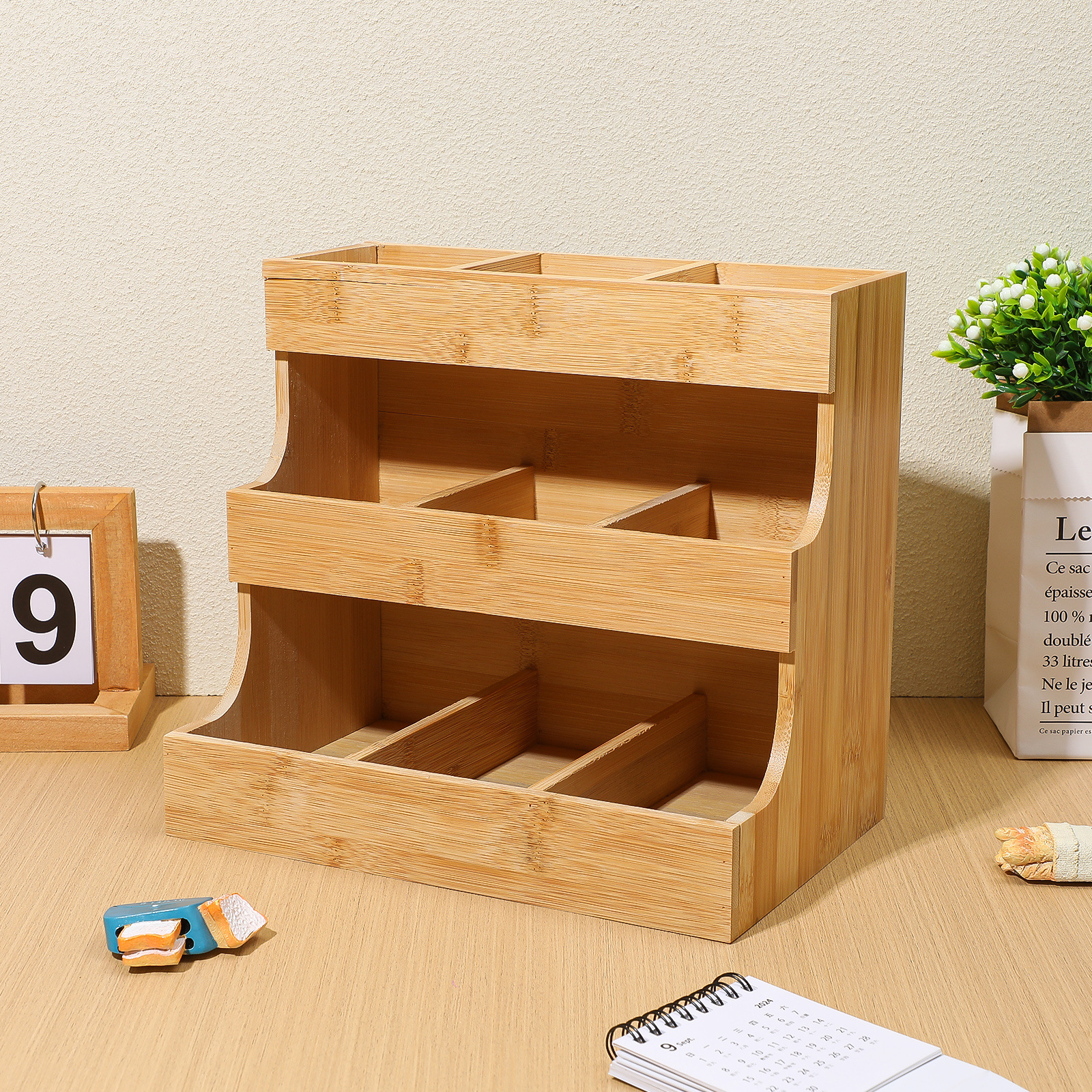 Natural color storage rack (27*17*24.5cm)