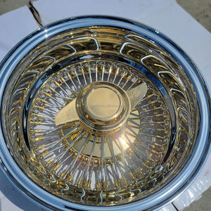 Nouvelle jante à rayons en acier de luxe Deep Dish 13x7 <span class=keywords><strong>Chrome</strong></span> Or 72 rayons croisés 2 barres avec système de dégagement rapide pour voitures particulières - Product Image 2
