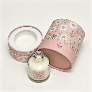 Boîte cylindrique en papier kraft biodégradable empilable avec couvercle, taille personnalisée, logo imprimé, emballage écologique en gros - Product Image 1