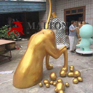 Escultura artística de fibra de vidrio para Plaza de la calle, estatua de baile de <span class=keywords><strong>hipopótamo</strong></span>, chica bailarina de jardín, Animal, <span class=keywords><strong>hipopótamo</strong></span> - Product Image 6