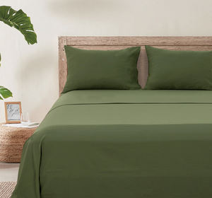 Vente en gros de draps de <span class=keywords><strong>lit</strong></span> super doux, 4 pièces, 50% coton/50% polyester, respectueux de la peau - Product Image 1