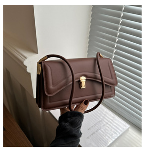 Nuevo diseño PU moda cuadrado bolso de mujer hebilla de Metal estilo Color anillo-enrejado bolso de hombro para mujer - Product Image 6