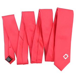 Corbatas ajustadas <span class=keywords><strong>de</strong></span> microfibra poliéster Jacquard tejidas para casa pequeña para hombre logotipo blanco Shengzhou corbata rosa fuerte personalizada al por mayor - Product Image 2