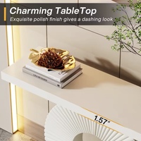 Table console blanche FYZK, design géométrique, en bois, étroite, pour couloir, entrée, meubles en gros