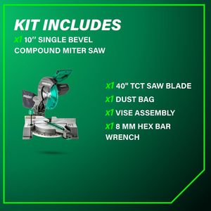 เลื่อยองศา Metabo HPT ขนาด 10 นิ้ว แบบใบเลื่อยเดี่ยว 15 แอมป์ ใช้ไฟฟ้า พร้อมระบบตัดแม่นยำ Xact Cut Shadow Line - Product Image 5