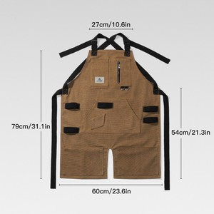 Outdoor Workwear Denim Canvas <strong>Painter</strong> Apron Gardener Apron Anti Fouling Waterproof Strap Large Apron - Product Image 3