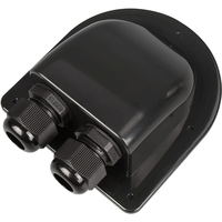 Passe-câble solaire double en ABS noir résistant aux intempéries, câble courbé pour tous types de câbles pour camping-car